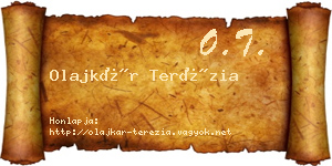 Olajkár Terézia névjegykártya
